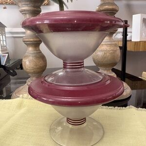 Vintage Tupperware Desert Dishes with lids.